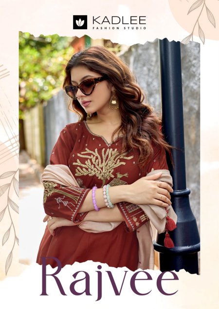 Rajvee By Kadlee Roman Silk Kurti With Bottom Dupatta 